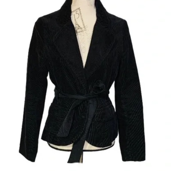 H & M Black Corduroy Lined Blazer - Picture 2 of 4